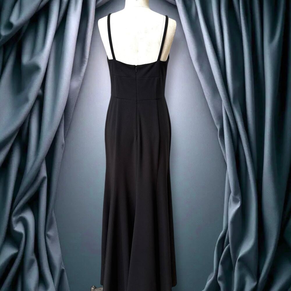 Vera Wang Lavender Formal Maxi Dress 8 Black LBD Y2K Goth Whimsigoth Polyester - Picture 4 of 14